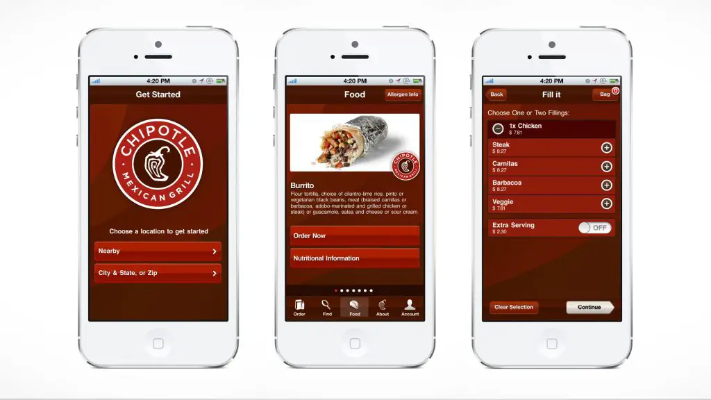 chipotle Mexican grill app