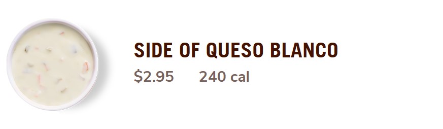 single side of queso blanco